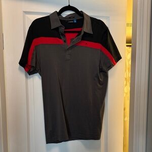 J.Lindeberg Polo Shirt in Black, Red, and Gray